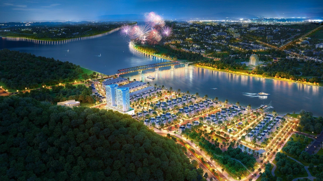 Phối cảnh tổng thể khu đô thị Vinh Riverside bên bờ sông Lam Nghệ An